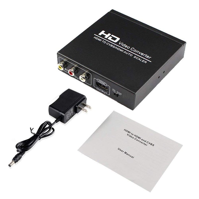 ENBUER محول HDMI إلى RCA و AV 3RCA، يدعم 1080P، PAL، NTSC لتلفاز HD والتلفزيونات القديمة (أسود، غلاف حديدي) - Image 5